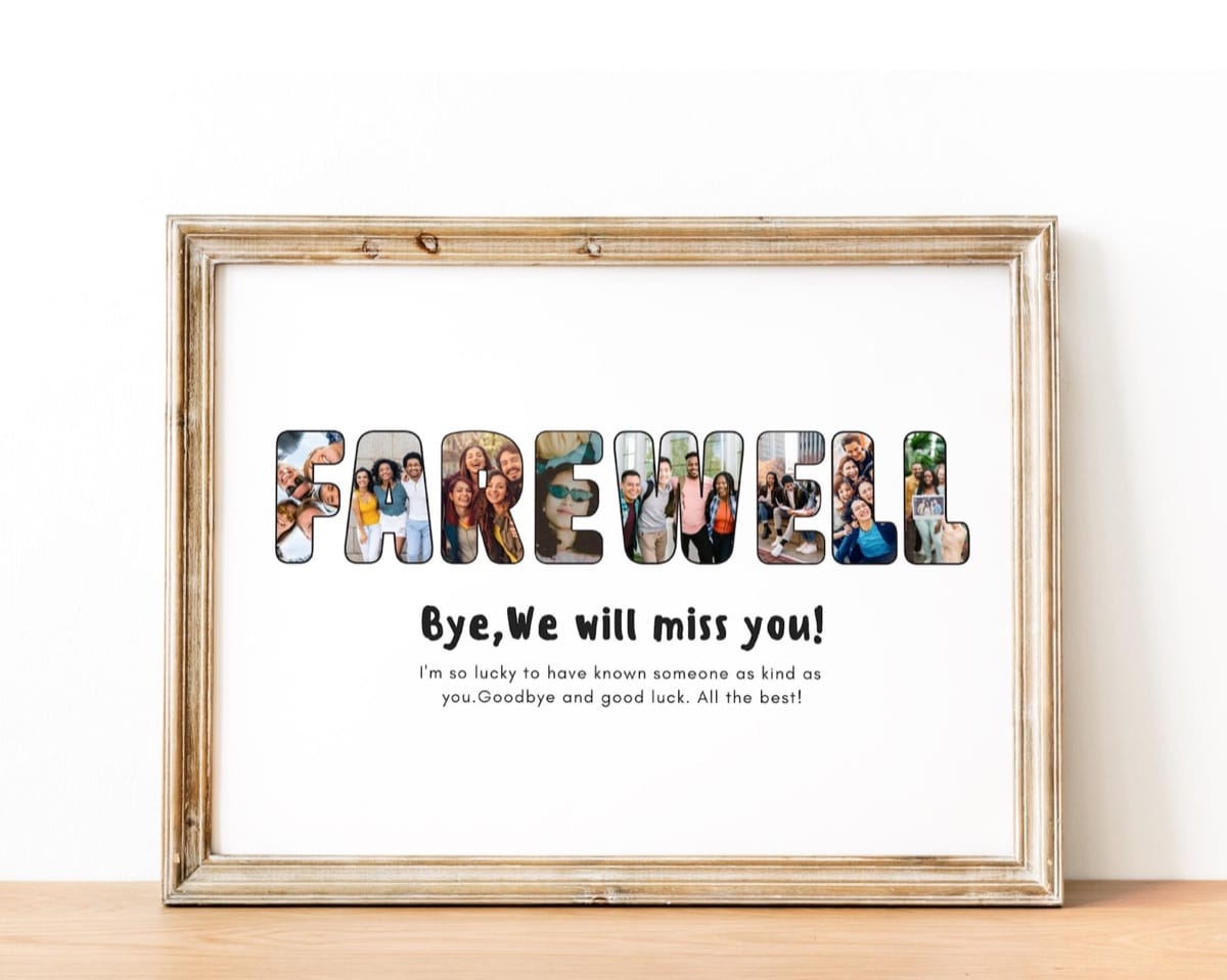 Farewell signature photo frame for a coworker or boss