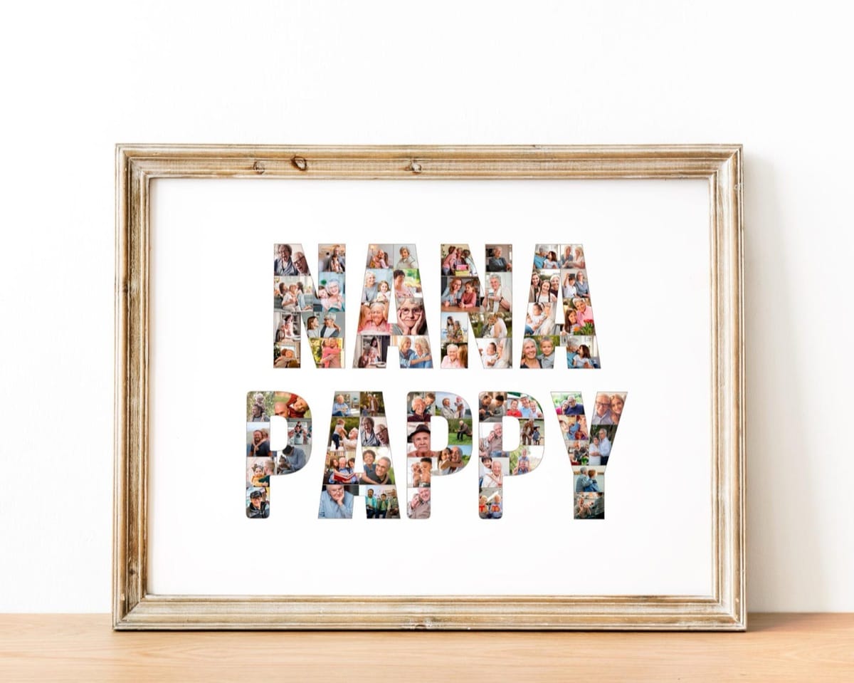 Nana & Pappy photo collage template for both grandparents