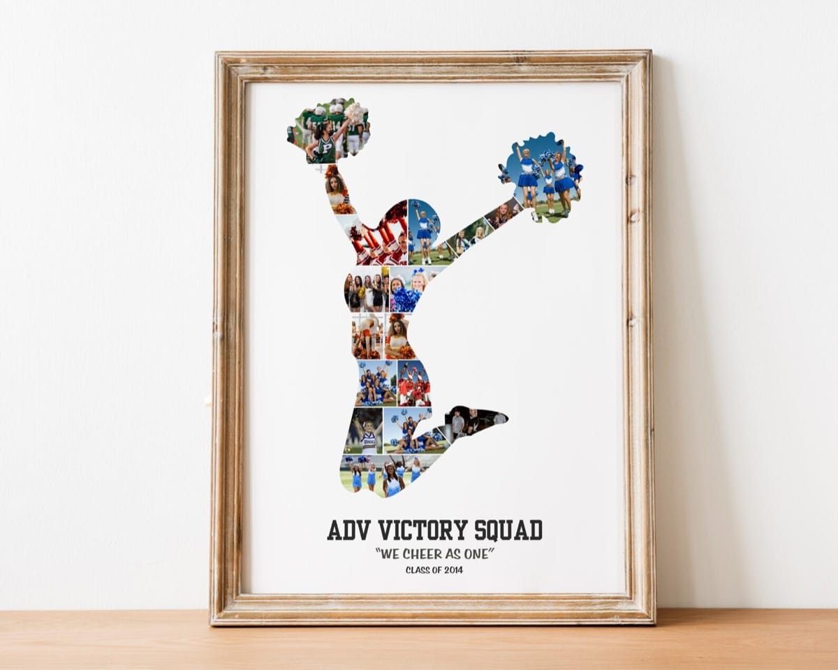Cheerleading silhouette photo collage