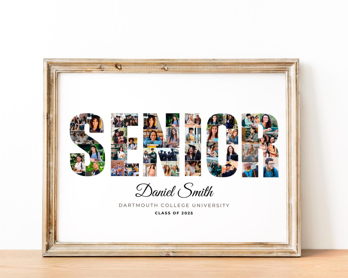 SENIOR word photo collage poster for senior night