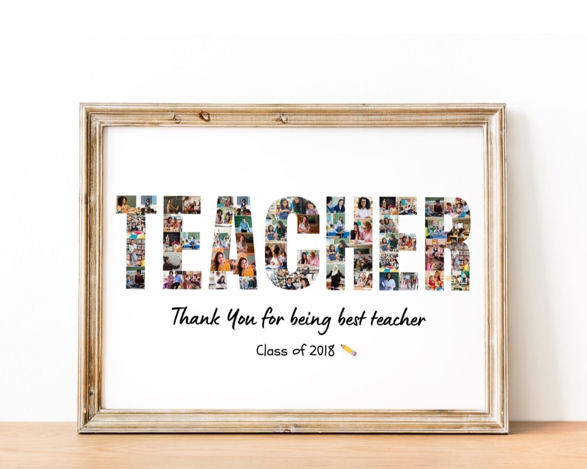 TEACHER word photo collage appreciation gift