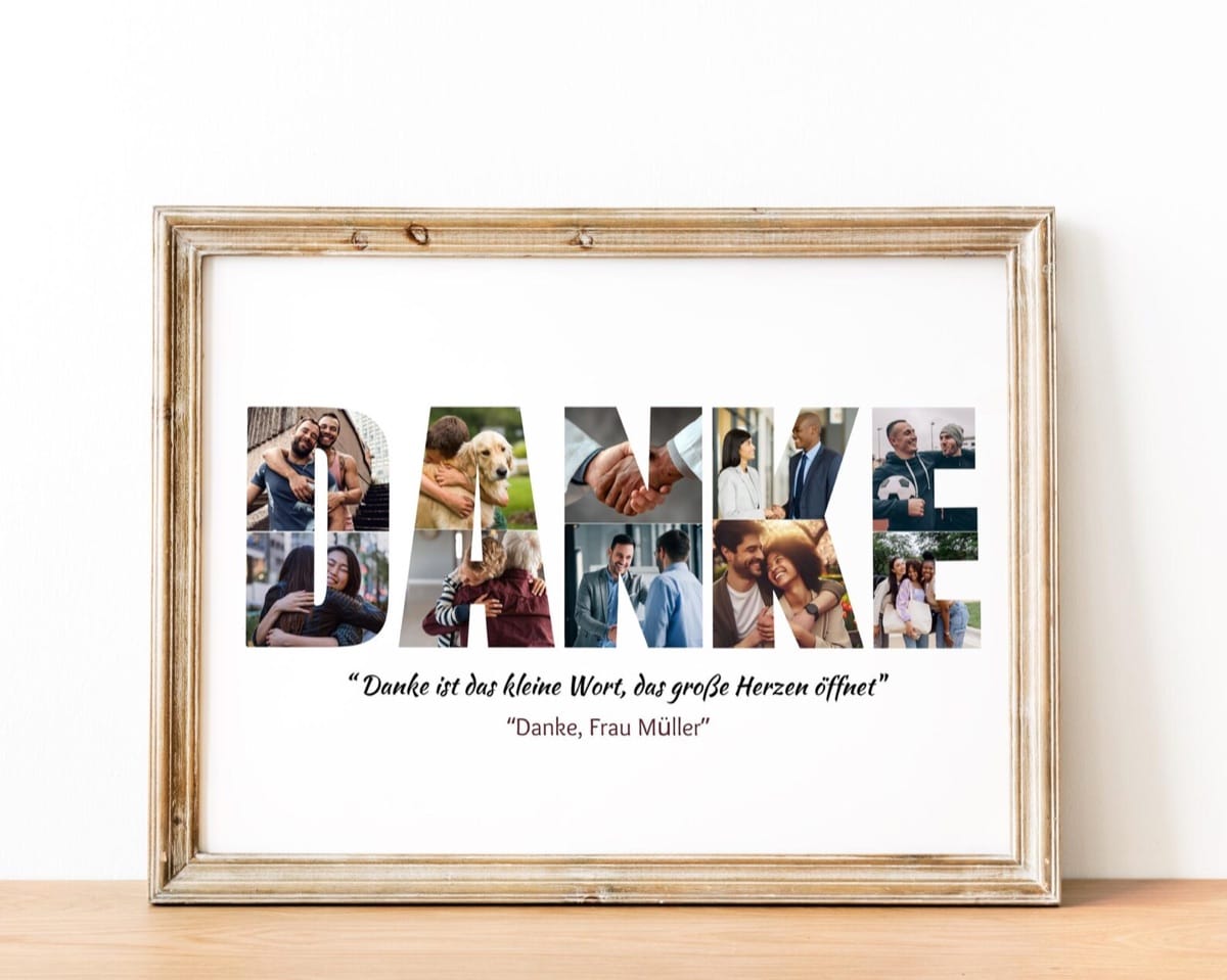 Thank you photo collage poster for a teacher