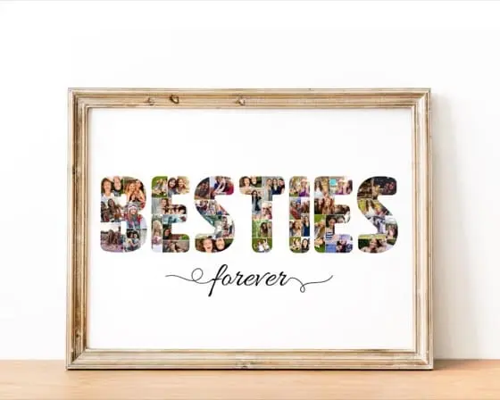 Bestie Photo Collage Print: Personalized Friendship Gift (Canva Template)